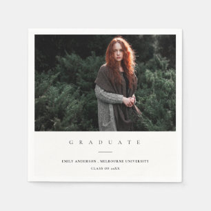 CHIC MODERN MINIMAL CLEAN CUSTOM FOTO ABSCHLUSS SERVIETTE