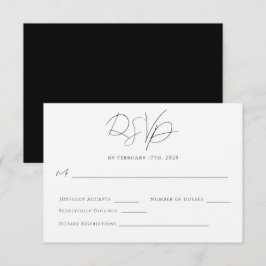 Chic Modern Minimalistisch Einfache Elegante RSVP Karte