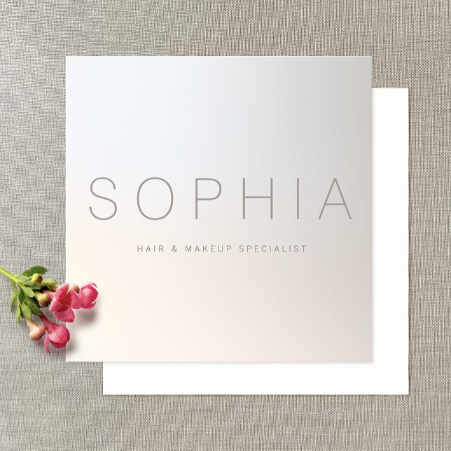 Chic Modern Minimalistisch Luminous Silver Square Quadratische Visitenkarte (Von Creator hochgeladen)