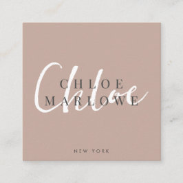 Chic Modern Minimalistisch Monogram Quadratische Visitenkarte