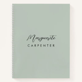 Chic Modern Minimalistisch Signature Script Sage G Notizbuch