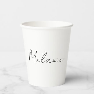 Chic Modern Minimalistische Handschrift Name Pappbecher