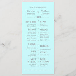 Chic Modern Mint Blue Wedding Program Rack Card Programm