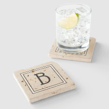 Chic Modern Mit Monogramm Tan, Black & White Initi