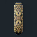 Chic Modern Navy Blue Gold Mandala Skateboard<br><div class="desc">Dieses schicke und böhmisch inspirierte Design ist perfekt für eine stilvolle und trendige Frau. Es verfügt über ein Imitat gedruckt Goldfolie handgezeichnet Mandala auf einer einfachen und modernen dunklen Marine zu dunkelblauen ombre Farbverlauf Hintergrund. Es ist hübsch, boho, hübsch, elegant und luxuriös. ***WICHTIGE HINWEIS FÜR DESIGN: Für individuelle Designanfragen, wie...</div>