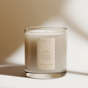 Chic Modern Neutral Creme Color Candle Produkt Etiketten