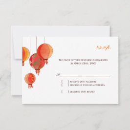 Chic Modern Paper Lanterns Wedding RSVP