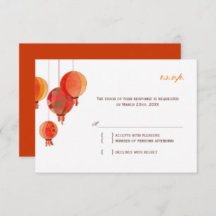 Chic Modern Paper Lanterns Wedding RSVP