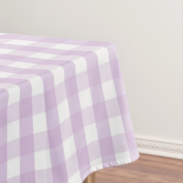 Chic Modern Pastel Blue Gingham Pattern Spring Tischdecke (Beispiel)