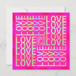 Chic Modern Pastel Colored "LIEBE" Typografie Art Karte