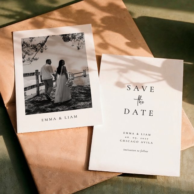 Chic Modern Photo Wedding Save The Date Card (Von Creator hochgeladen)