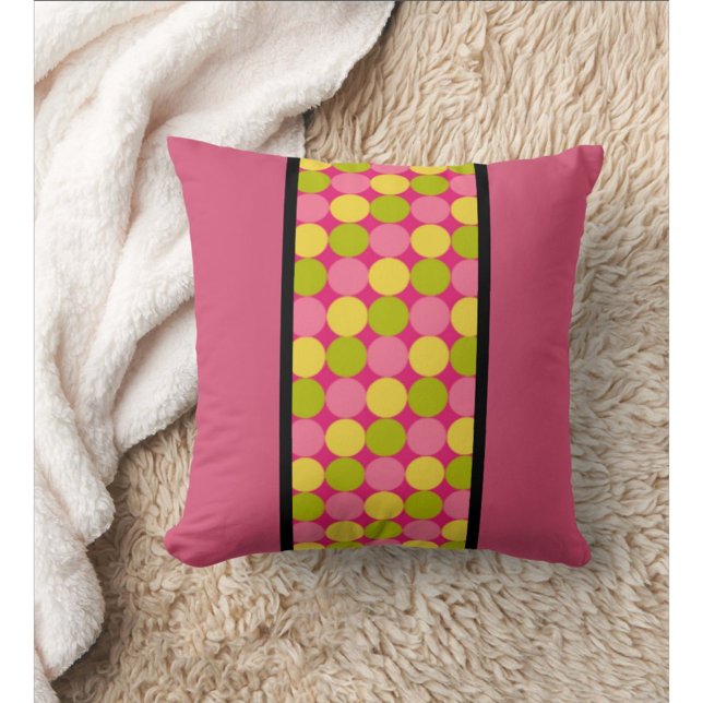 Chic Modern Rasberry Polka Dot Throw Kissen (Raspberry Throw Pillow Perfect for Home or Dorm )