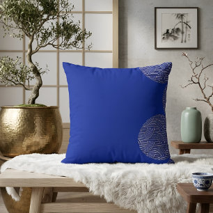 Chic Modern rosa Geometrie abstrakt auf blau Kissen