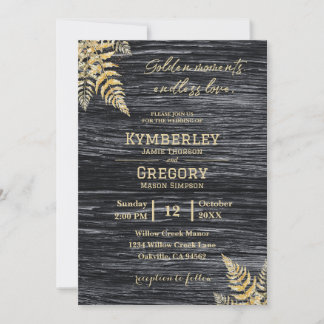 Chic Modern Rustic Golden Moments Endlose Liebe Einladung