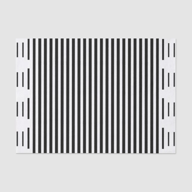 Chic Modern Schwarz-weiß Stripes Muster Geschenkar Seidenpapier (Vorderseite)
