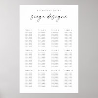 Chic Modern Script Hochzeitsdiagramm | Französisch