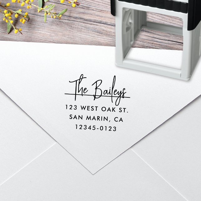 Chic Modern Script Name Rücksendeadresse Permastempel (Von Creator hochgeladen)