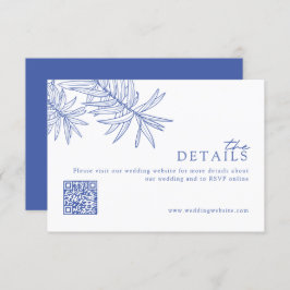 Chic Modern Something Blue Wedding Website/Details Begleitkarte