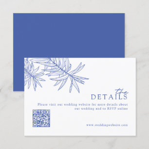 Chic Modern Something Blue Wedding Website/Details Begleitkarte
