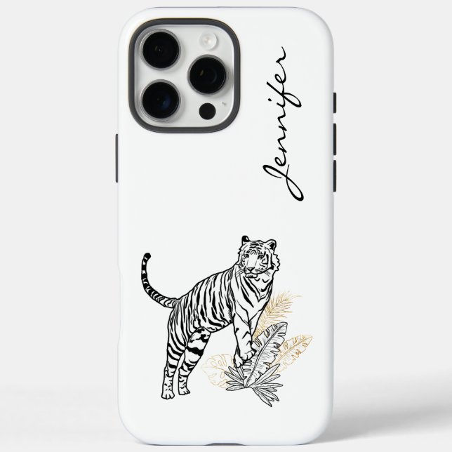 Chic Modern Tiger iPhone iPhone 16 Pro Max Hülle (Rückseite)
