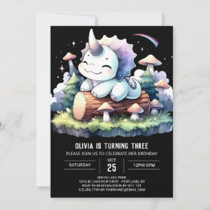 Chic Modern Triceratops Geburtstag Einladung