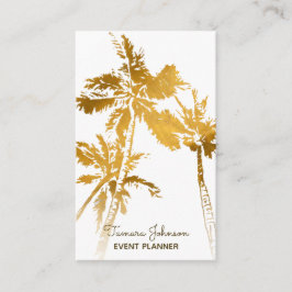 Chic Modern Tropical Gold Palm Trees Beruflich Visitenkarte