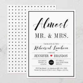 Chic Modern Typografy Wedding Probe Luncheon Einladung