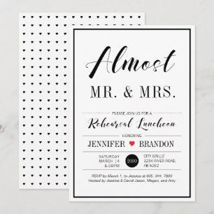 Chic Modern Typography Wedding Rehearsal Luncheon Einladung
