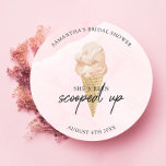 Chic Modern Watercolor Ice Creme Brautparty Runder Aufkleber<br><div class="desc">Chic Modern Watercolor Ice Cream Brautparty Klassischer Rundaufkleber</div>