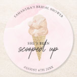 Chic Modern Watercolor Ice Creme Brautparty Runder Pappuntersetzer<br><div class="desc">Chic Modern Watercolor Ice Creme Brautparty Rundpapier Untersetzer</div>