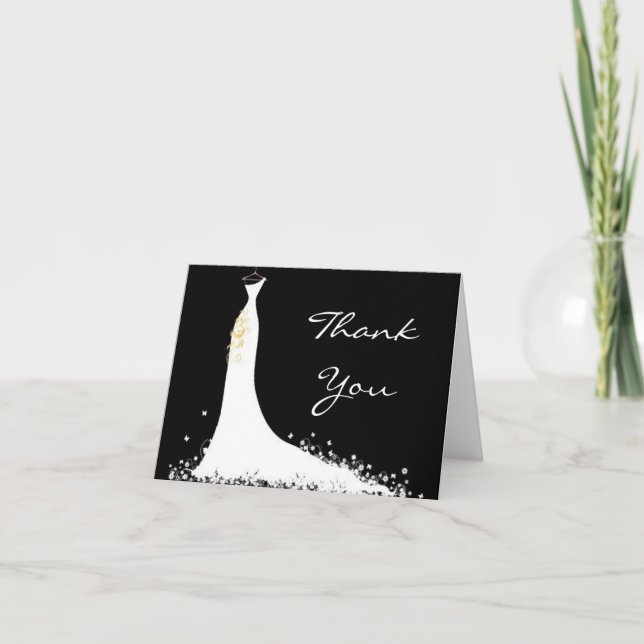Chic Modern Wedding Dankeschön Card Elegante Bride Dankeskarte (Vorderseite)