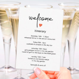 Chic Modern Wedend Weekend Tour und Willkommen Begleitkarte