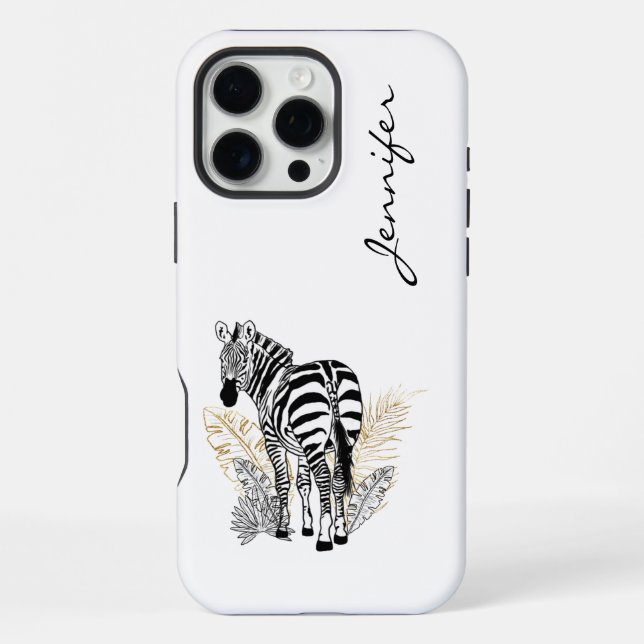 Chic Modern Zebra iPhone 16 Pro Max Hülle (Rückseite)