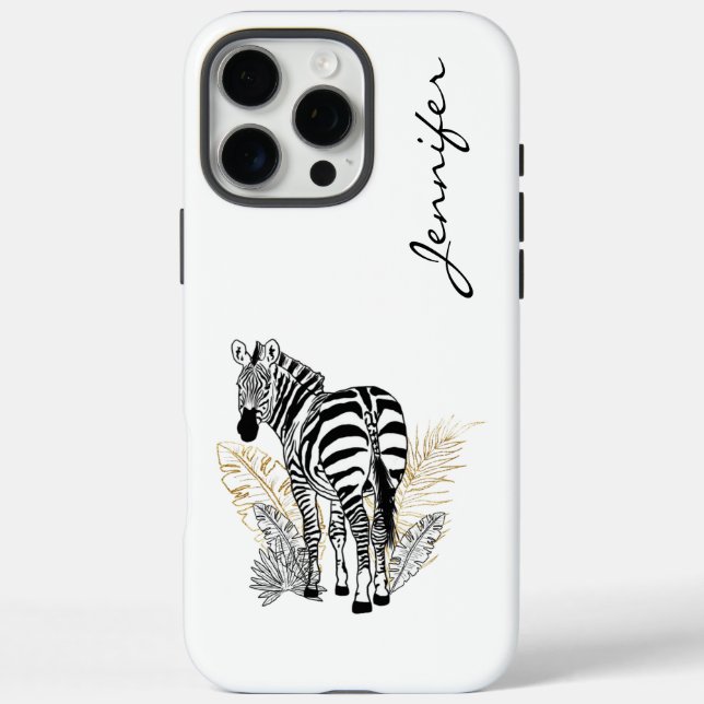 Chic Modern Zebra iPhone 16 Pro Max Hülle (Rückseite)