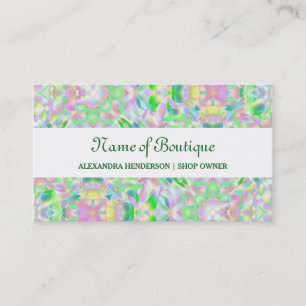 Chic-moderne abstrakte BlumenPastellBoutique Visitenkarte