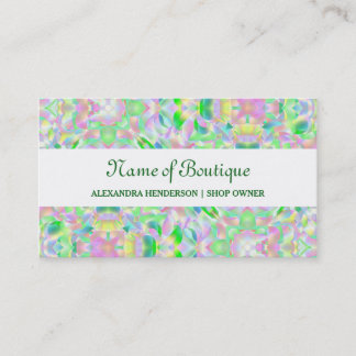 Chic-moderne abstrakte BlumenPastellBoutique Visitenkarte
