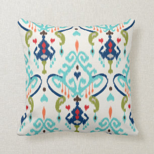 Chic moderne aquamarin-Marineblau-Kat-Stammesmuste Kissen
