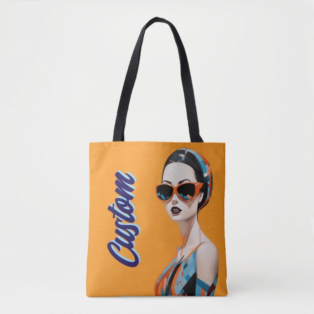 Chic moderne Frau, geometrische Eleganz Tasche (Vorderseite)