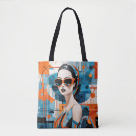 Chic moderne Frau, geometrische Eleganz Tasche