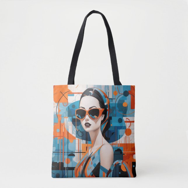 Chic moderne Frau, geometrische Eleganz Tasche (Vorderseite)