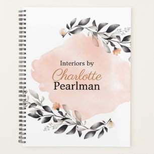 Chic moderne Gris et Pêche Floral