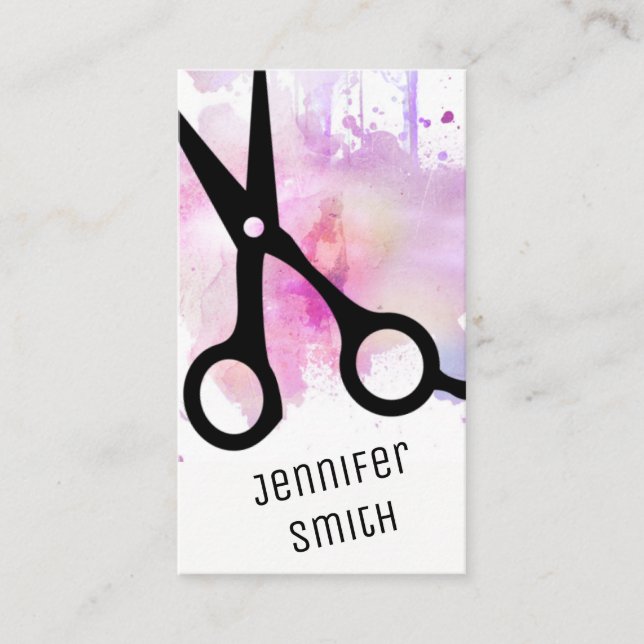 Chic moderne Hairstylisthaar-Stylist-Rosascheren Terminkarte (Vorderseite)