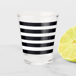 Chic Moderne klassische Schwarz-Weiß Streifen Nied Schnapsglas