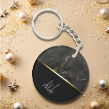Chic moderne noir gris marbre or monogramme