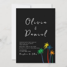 Chic Moderne Plage Mariage Invitation