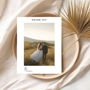 Chic Moderne Schrift Dankeschön Hochzeit Postkarte