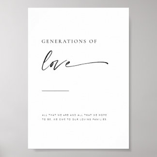 Chic + Moderne Skriptgenerationen Liebe Signierung Poster