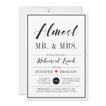 Chic moderne typografische Hochzeitsprobe Lunch