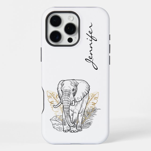 Chic Moderner Elefant iPhone  16 Pro Max Hülle (Rückseite)