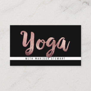 Chic-moderner Rosen-Goldbrushstroke-Yoga-Lehrer Visitenkarte